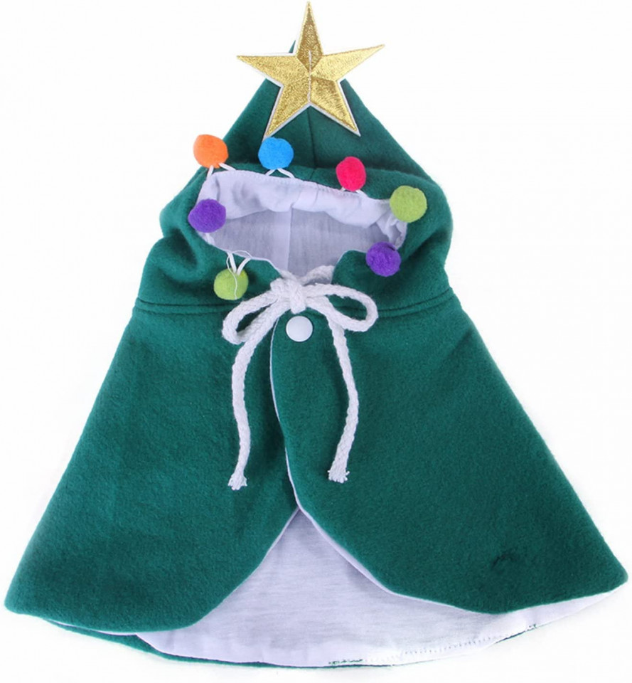 Costum pentru caini si pisici de Craciun KADBLE, textil, multicolor, L