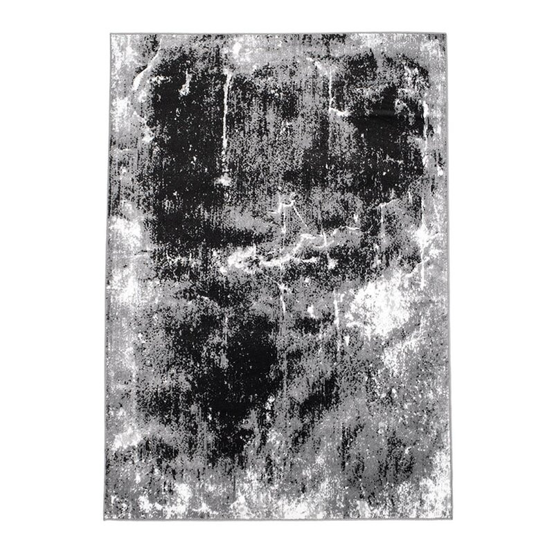 Covor Barrows, polipropilena, gri/negru, 120 x 170 cm 120 imagine reduss.ro 2022