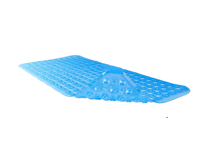 Covoras de baie antiaderent Waveliv, silicon, albastru deschis, 88 x 44 cm