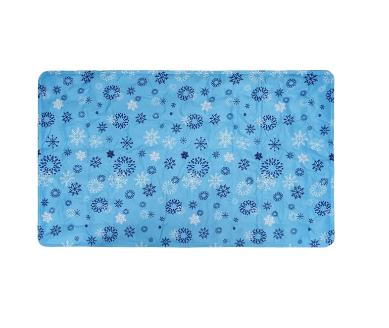 Covoras de racire pentru caine Vamcheer, PVC, alb/albastru, 60 x 90 cm