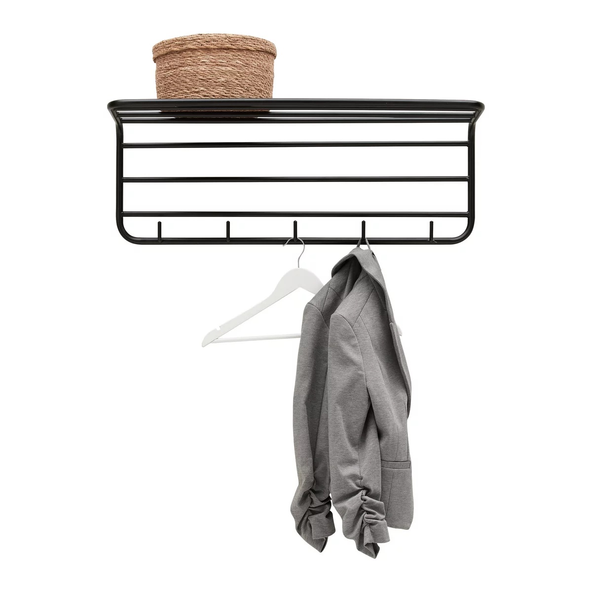 Cuier de perete Pipe Black, 80/28/28 cm
