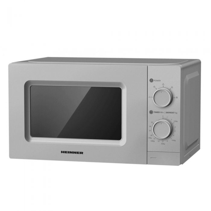 Cuptor cu microunde Heinner HMW-MD20MSL, 20 l, Control mecanic, 700 W, Argintiu, REISIGILAT, GARANTIE 1 AN