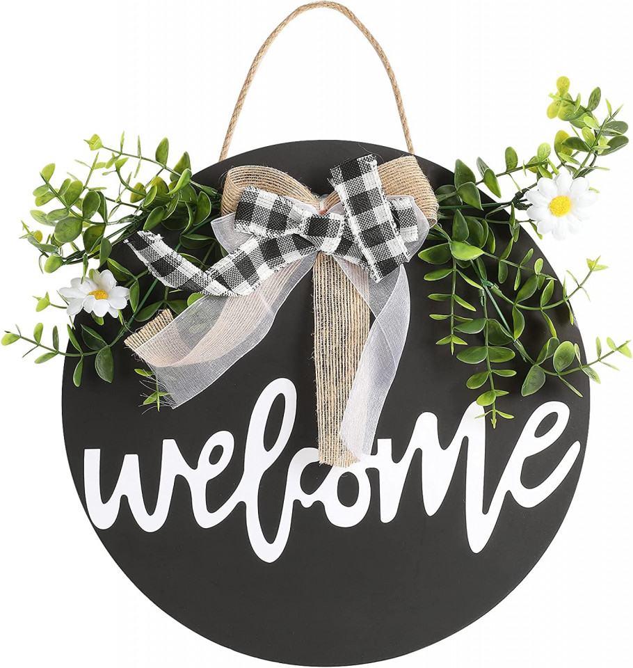 Decoratiune de bun venit Brynnl, plastic/textil, multicolor, 30 x 30 x 2 cm