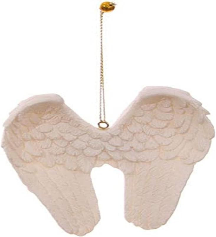 Decoratiune suspendata aripi de inger Puckator, rasina, 8 x 8 x 2 cm