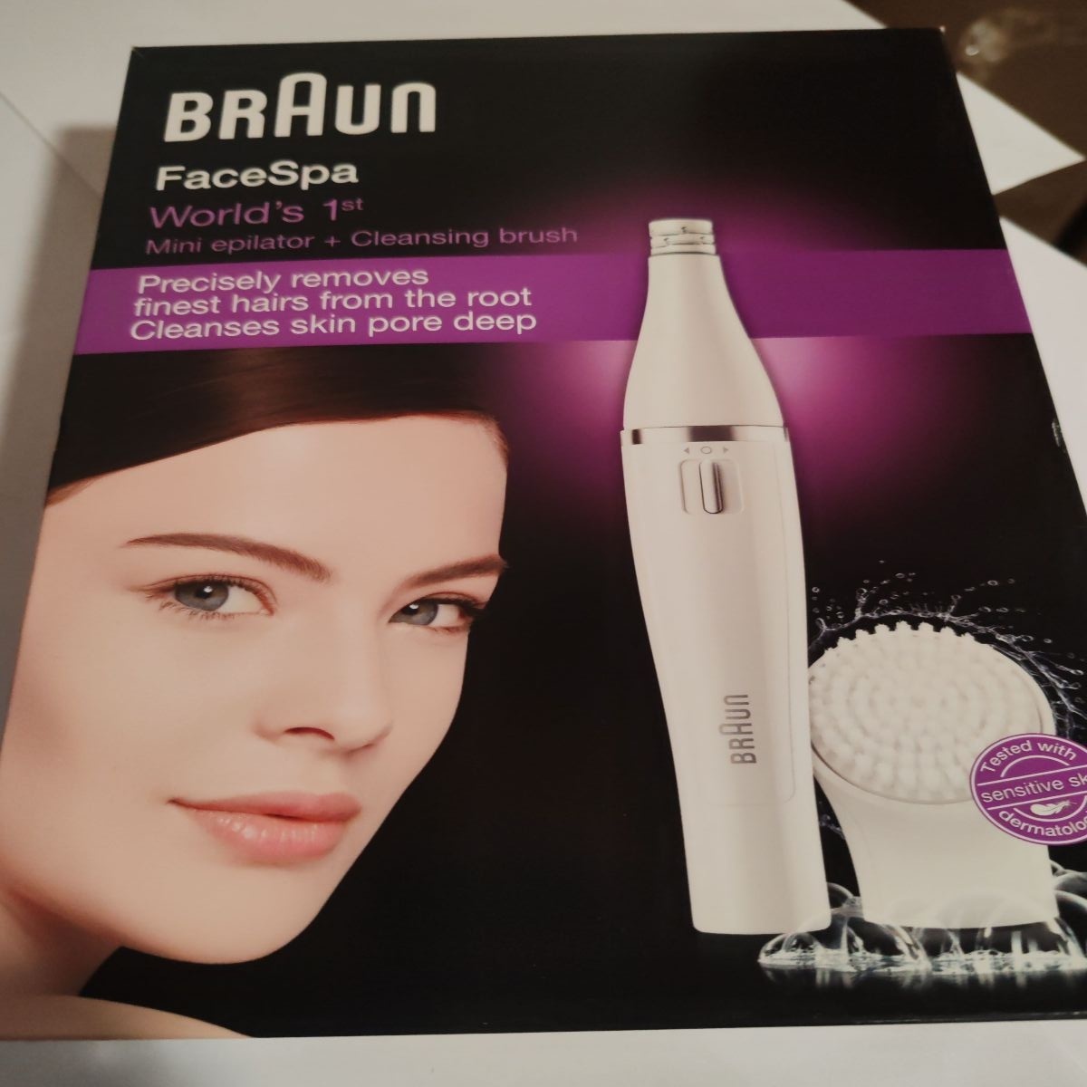 Epilator facial Braun SE810 Face, 10 prinderi, Perie curatare cu micro-oscilatii, Alb, Resigilat, Grad A