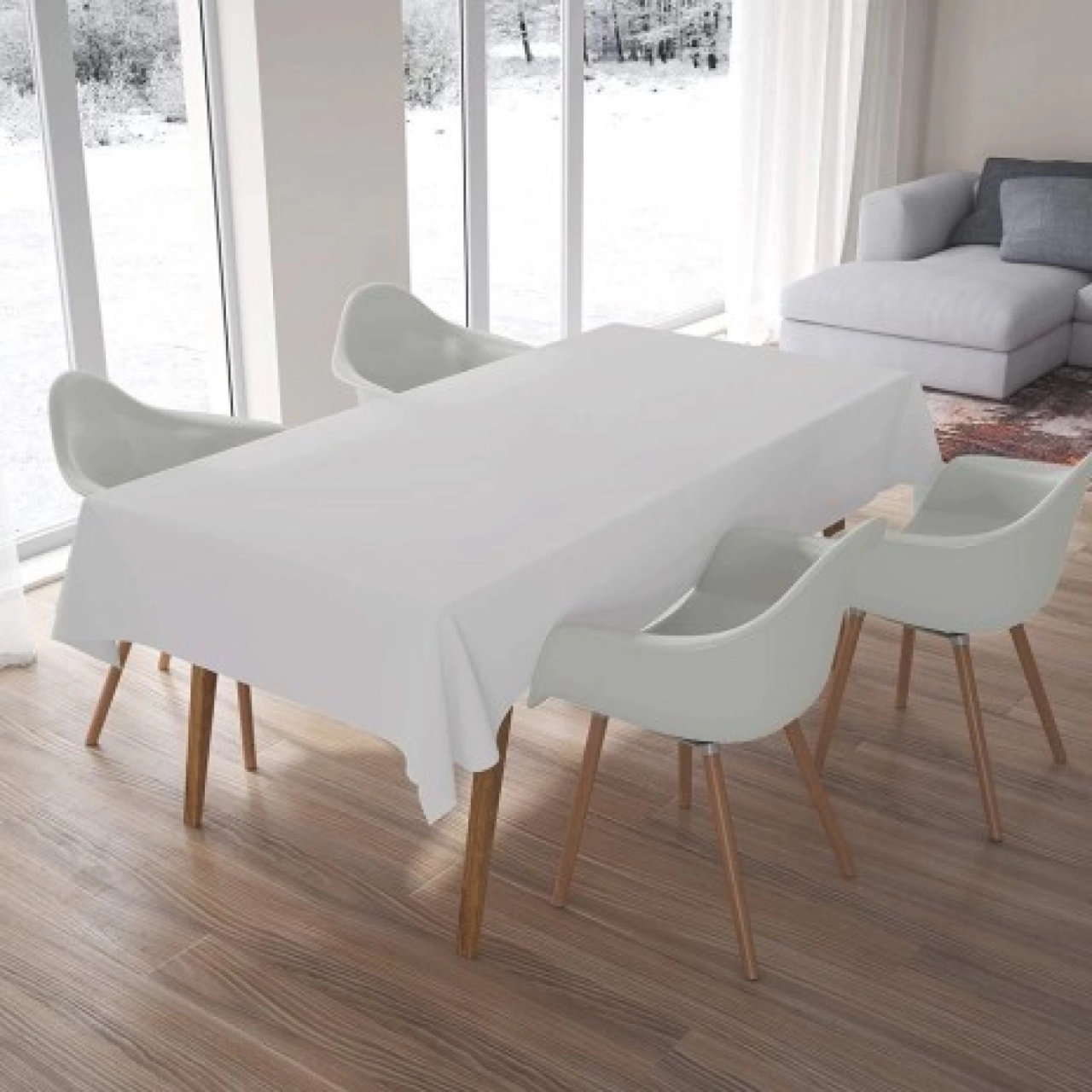 Fata de masa Ranforce, Alb, 140X220 cm