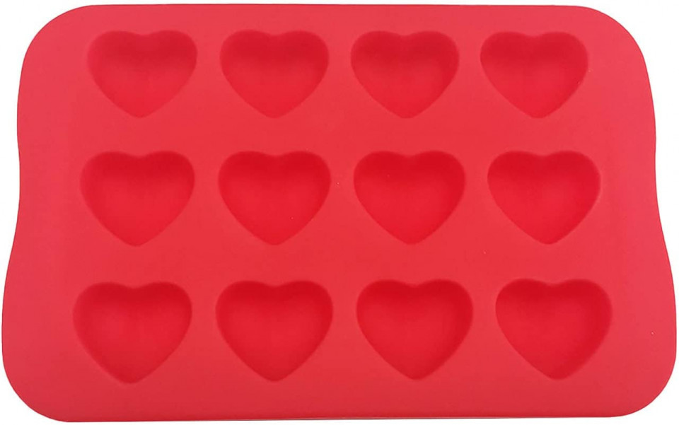 Forma pentru cuburi de gheata HEIGOO, silicon, inima, rosu, 16 x 10,5 x 1,6 cm Forme și decorațiuni de gătit 2023-09-25