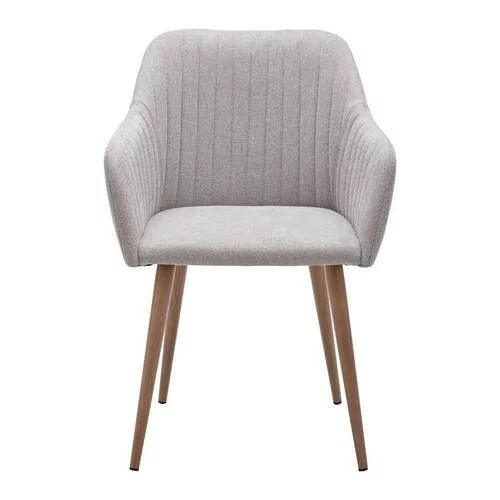 Fotoliu Nicola gri deschis, tapițat cu material textil țesut, 58/82,5/62 cm