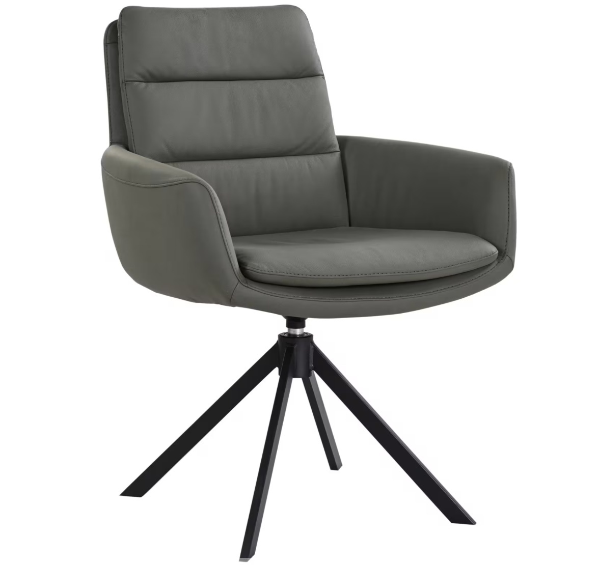 Fotoliu rotativ Dieter Knoll Supremo din piele naturala pigmentata, verde inchis, 62,5/89/66,5 cm