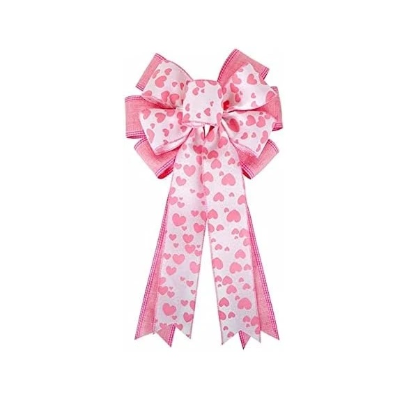 Fundita pentru cadouri Leemasing, textil, roz/alb, 50 x 28 cm