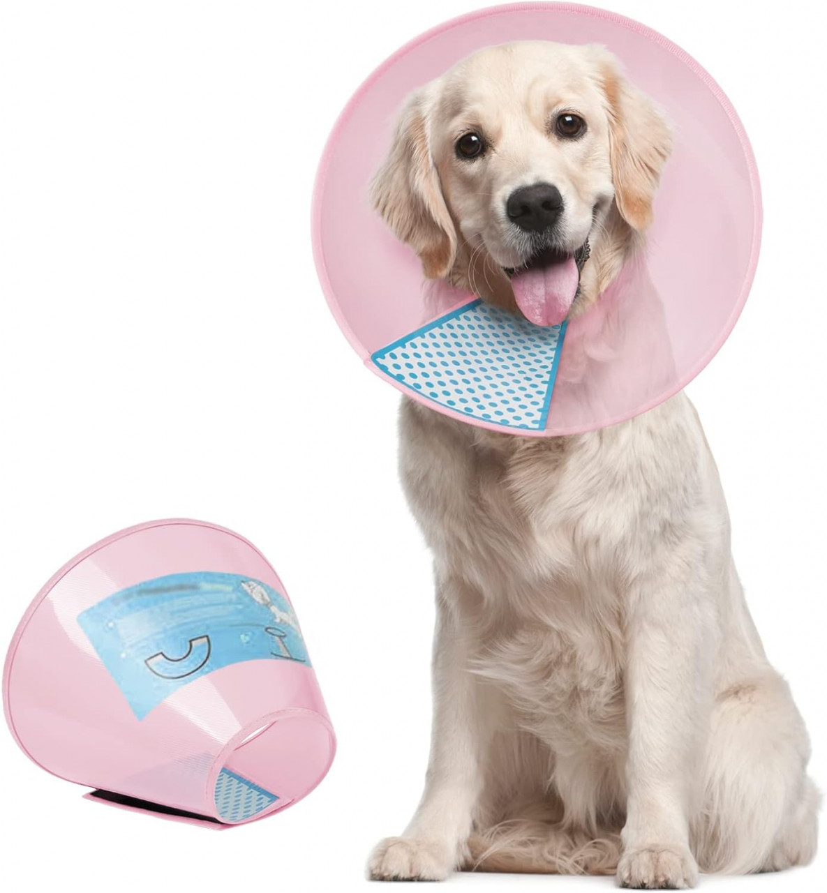 Guler pentru animale Supet, PVC, roz/albastru, XL