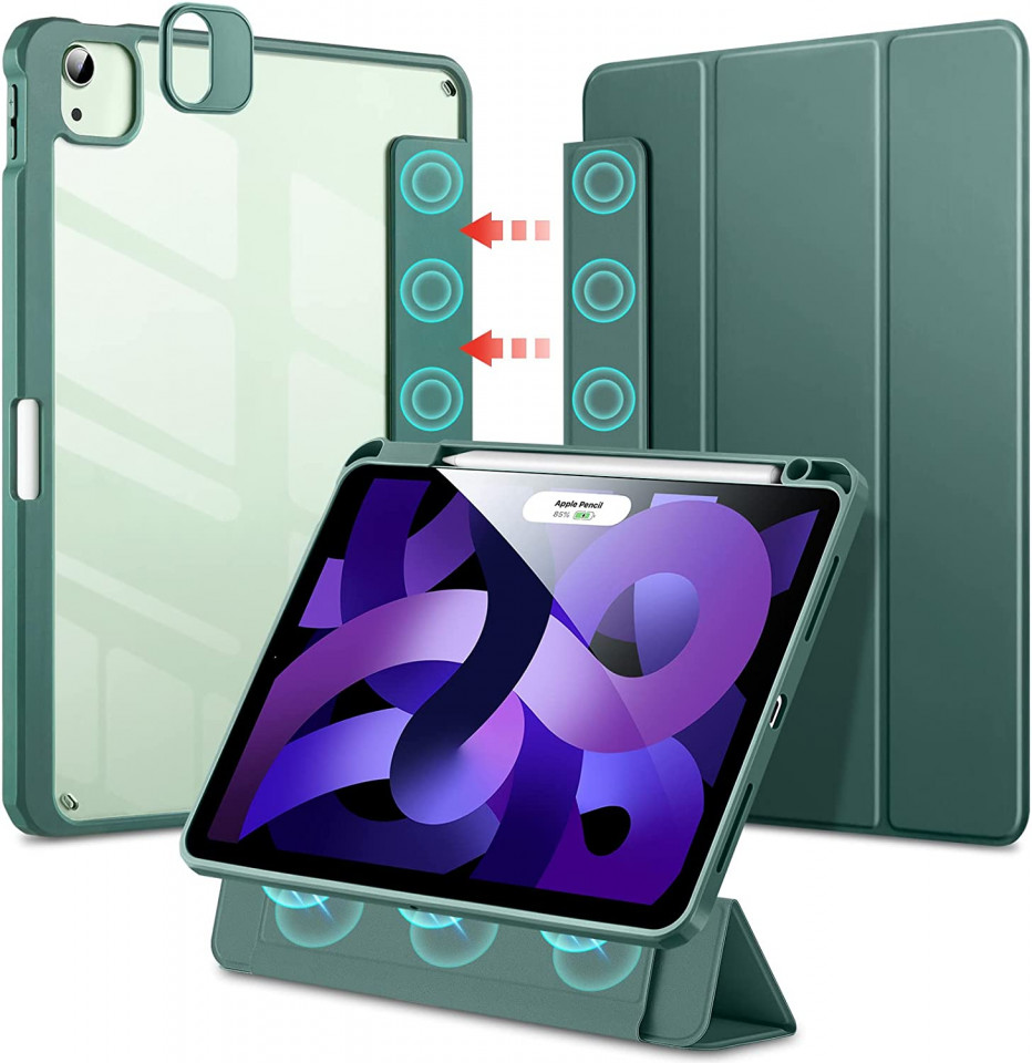 Husa de protectie compatibila cu iPad Air 5 ESR, TPU, verde, 11 inchi