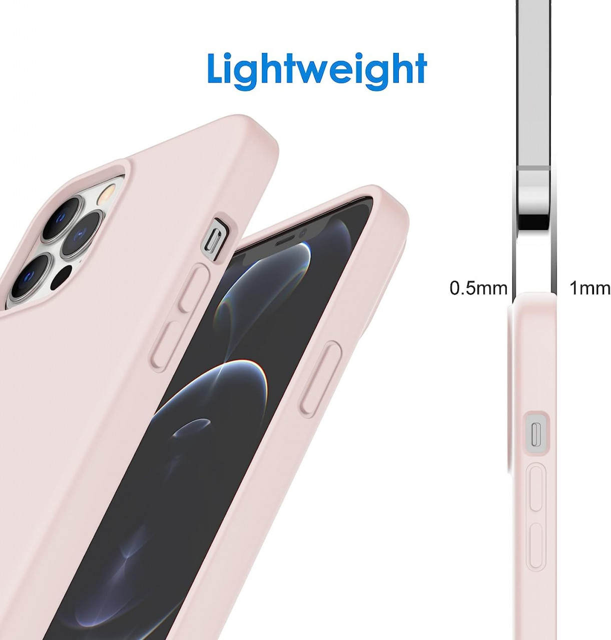 Poze Husa de protectie pentru iPhone 12 Pro JETech, silicont, roz, 6,7 inchi