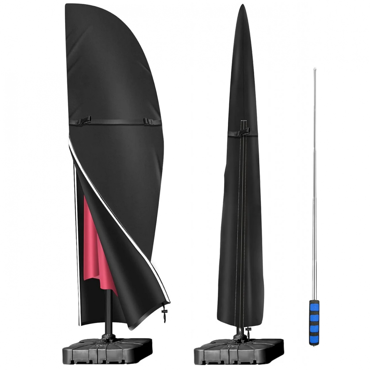 Husa pentru parasolar YoungBee, poliester, negru, 280 x 81 x 33 x 46 cm