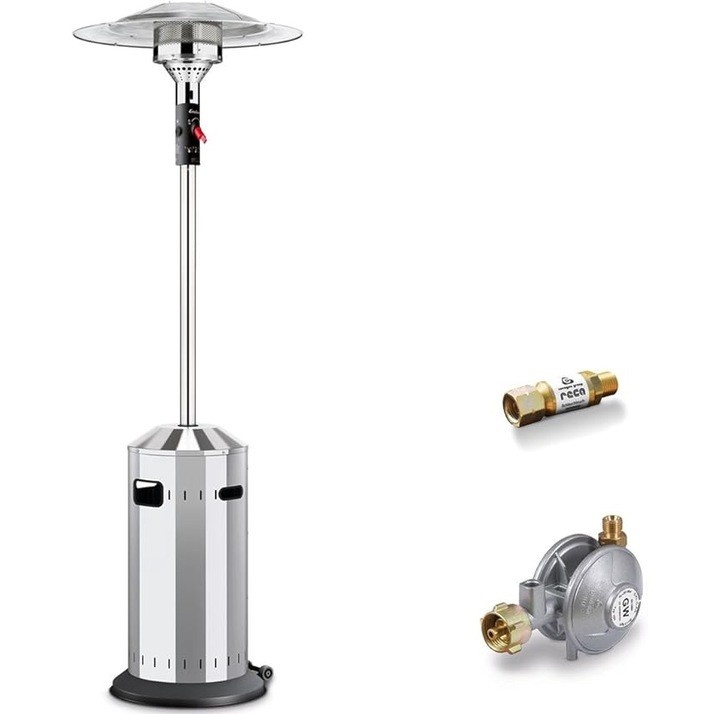 Incalzitor pentru terasa Enders Elegance pe GPL, din inox, cu kit de siguranta si furtun de gaz, 8kw, resigilat
