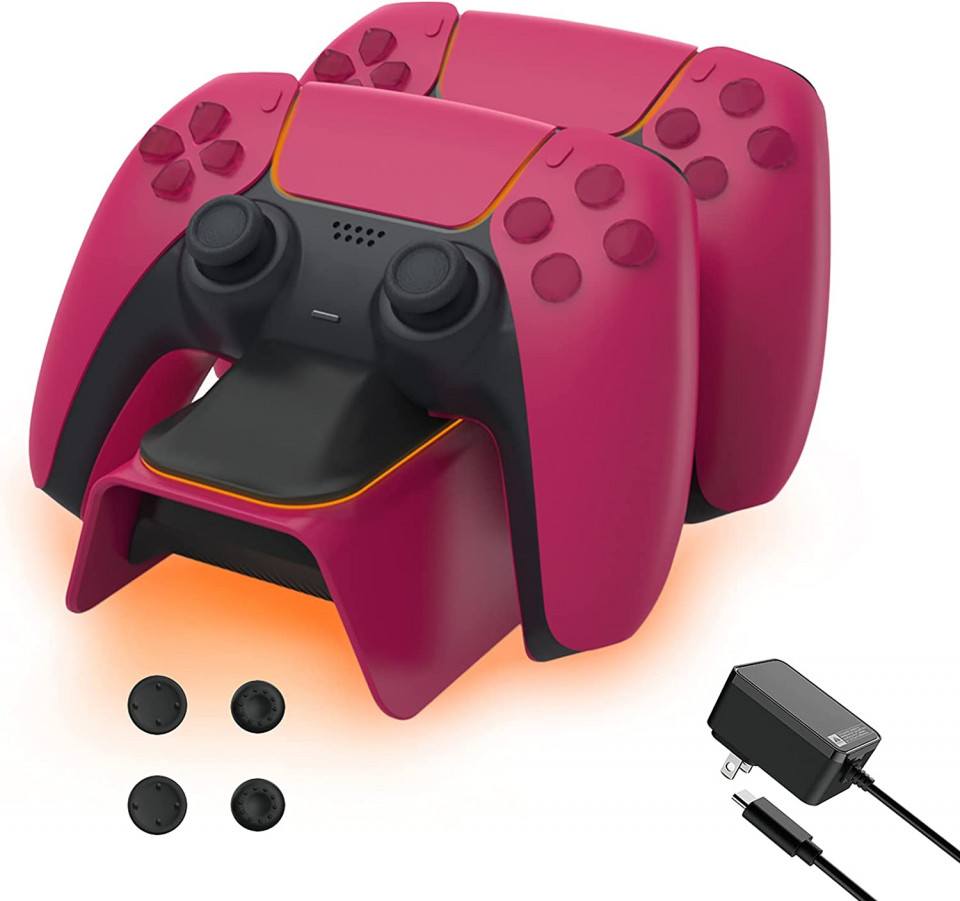 Incarcator controler PS5 NexiGo, USB, pentru Playstation 5, rosu Pret Redus chilipirul-zilei pret redus imagine 2022