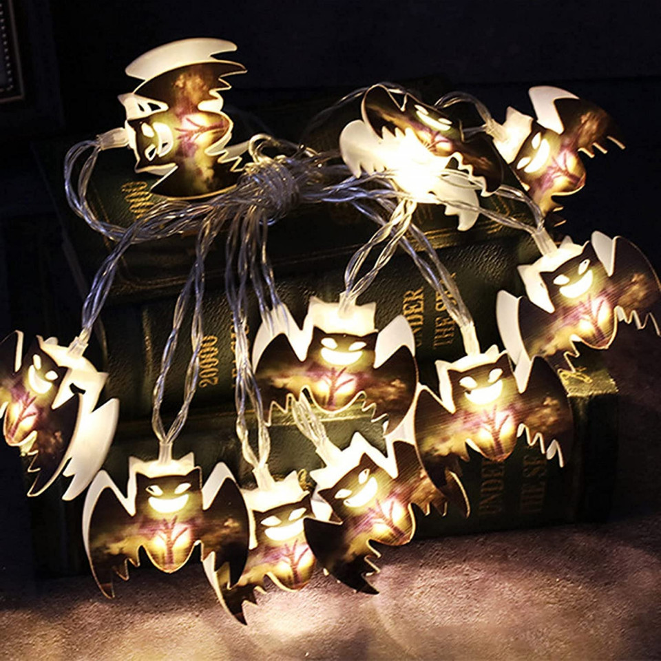 Instalatie pentru Halloween Litou, LED, model liliac, 1,5 m