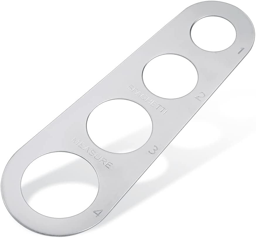 Instrument de masurare a pastelor cu 4 portii de servire Ds. stil distinctiv, otel inoxidabil, argintiu, 18 x 6 cm