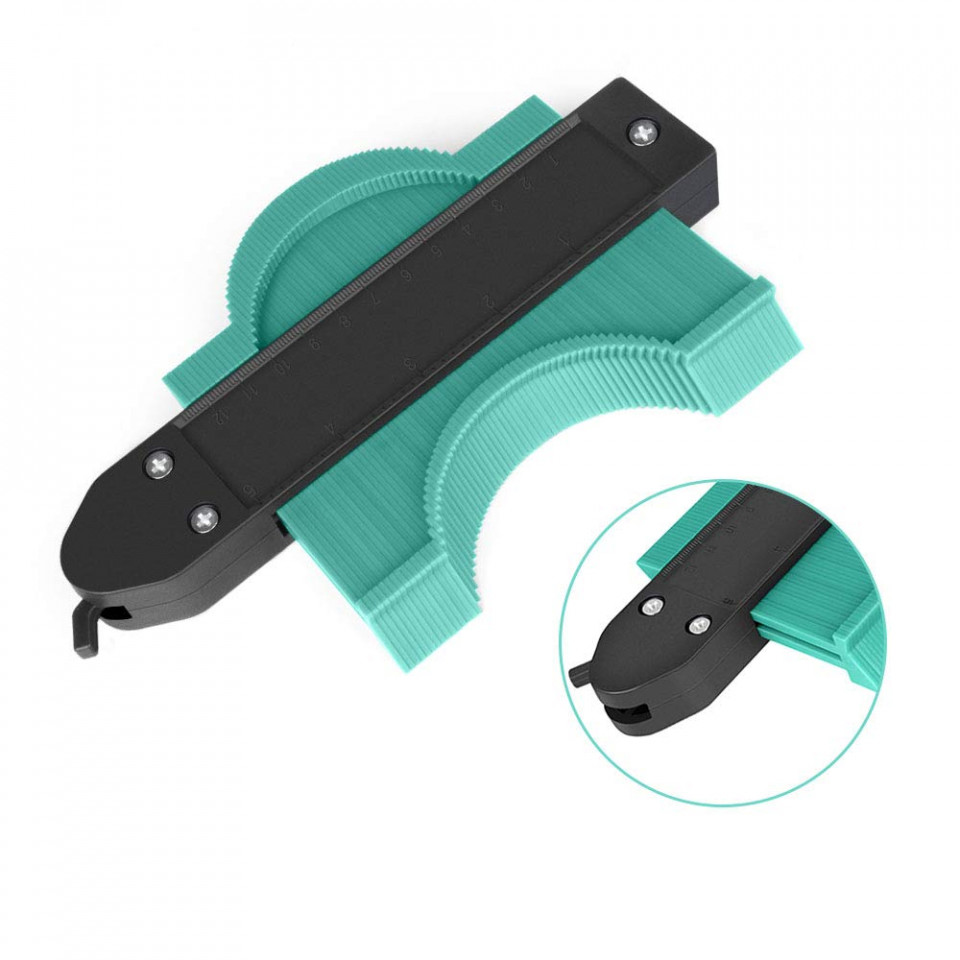Instrument flexibil de masurare pentru toate contururile MIMIVIVA, plastic/metal, negru/ turcoaz, 127 mm