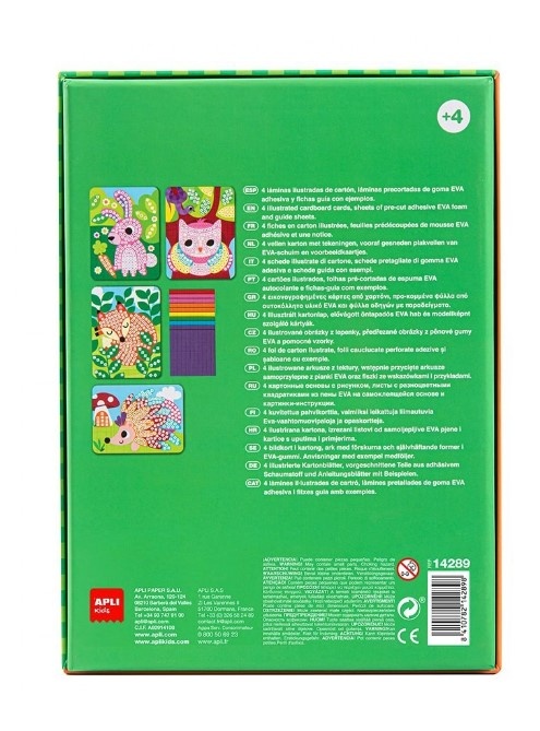 Joc Eva Mozaic, Foam, Apli, tema Animale, 6 coli