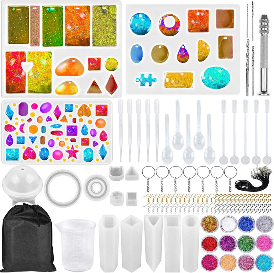 Kit creare bijuterii cu 140 piese Zsroot, silicon/otel inoxidabil/plastic, multicolor