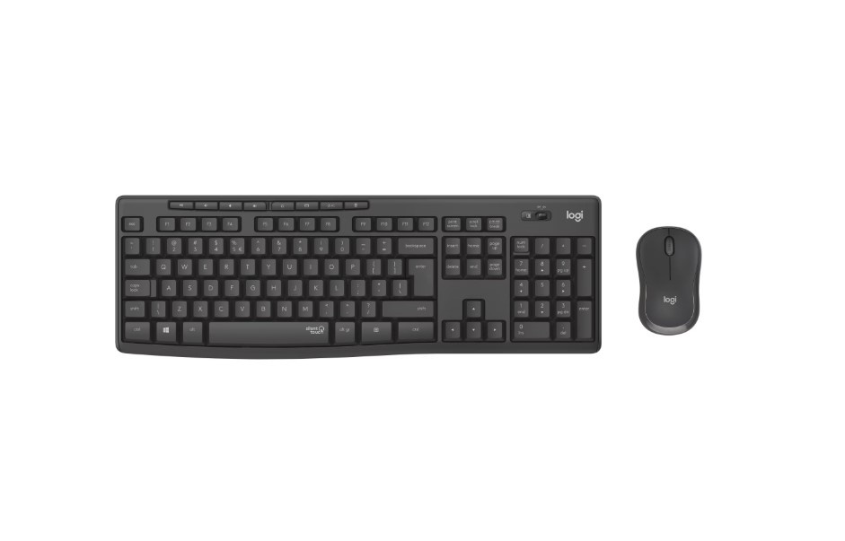 Kit wireless tastatura si mouse Logitech MK295 Silent, layout US INTL, Graphite