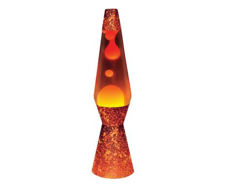 Lampă de masă Lava Power, bază conică, sticla si aluminiu, portocaliu, 40 x 11cm x Ø 11cm