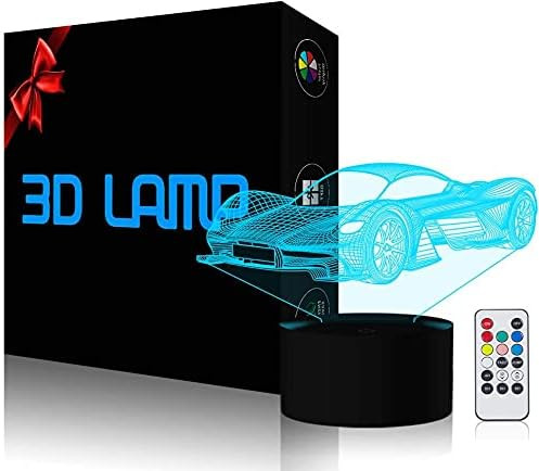 Lampa de veghe cu iluzie masina Iwish, acril, multicolor, 25 x 16 cm