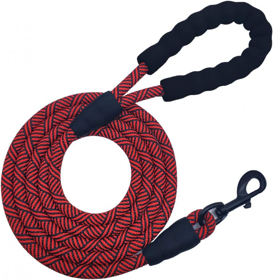 Lesa pentru caine MayPaw, nailon, rosu/negru, 150 cm 150