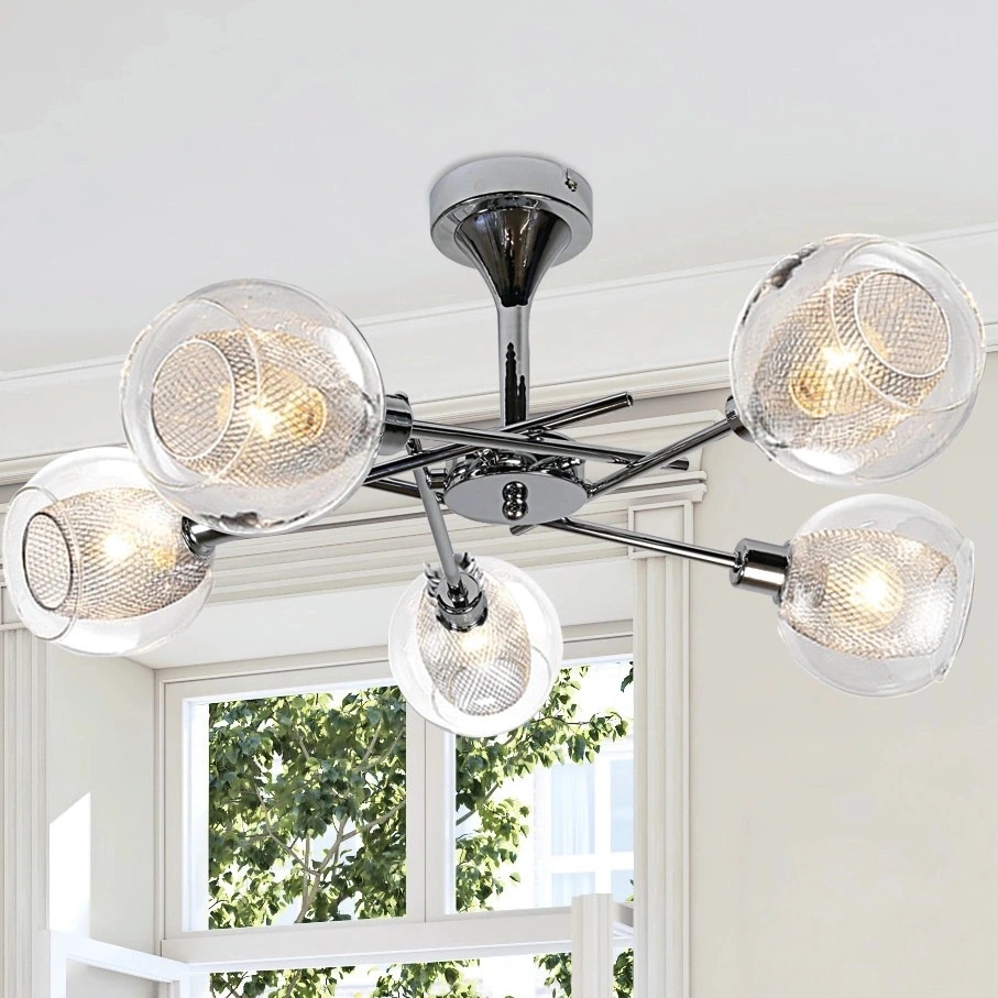 Lustra Candellux Ozzo, 5xE14, crom-transparent