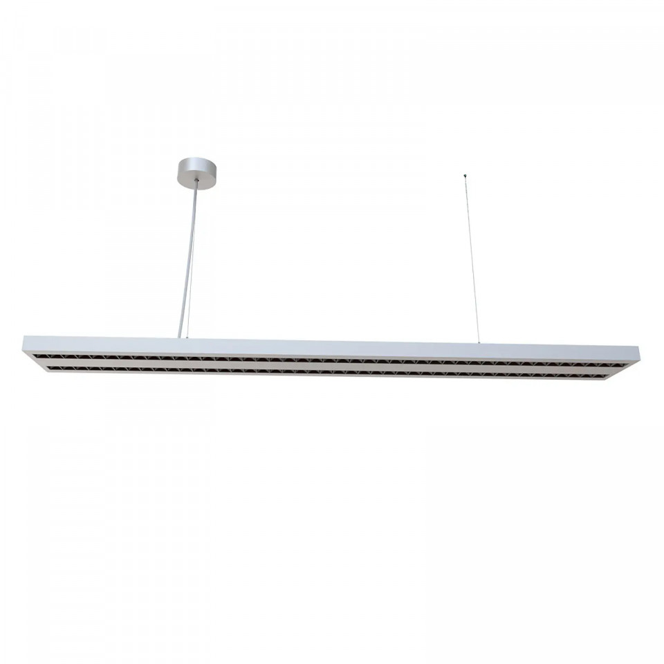 Lustra tip pendul Konstantin, LED, plastic/aluminiu, alb/argintiu, 119 x 16 x 3 cm 119