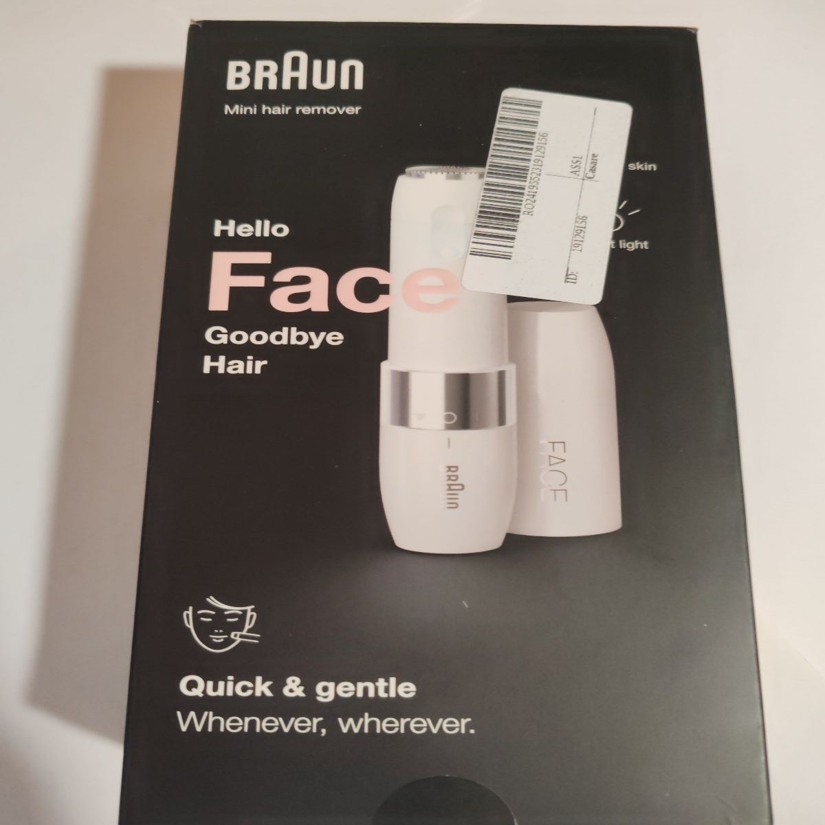 Mini aparat pentru indepartarea parului facial Braun FACE FS1000, pe baterii, Alb, Resigilat, Grad A