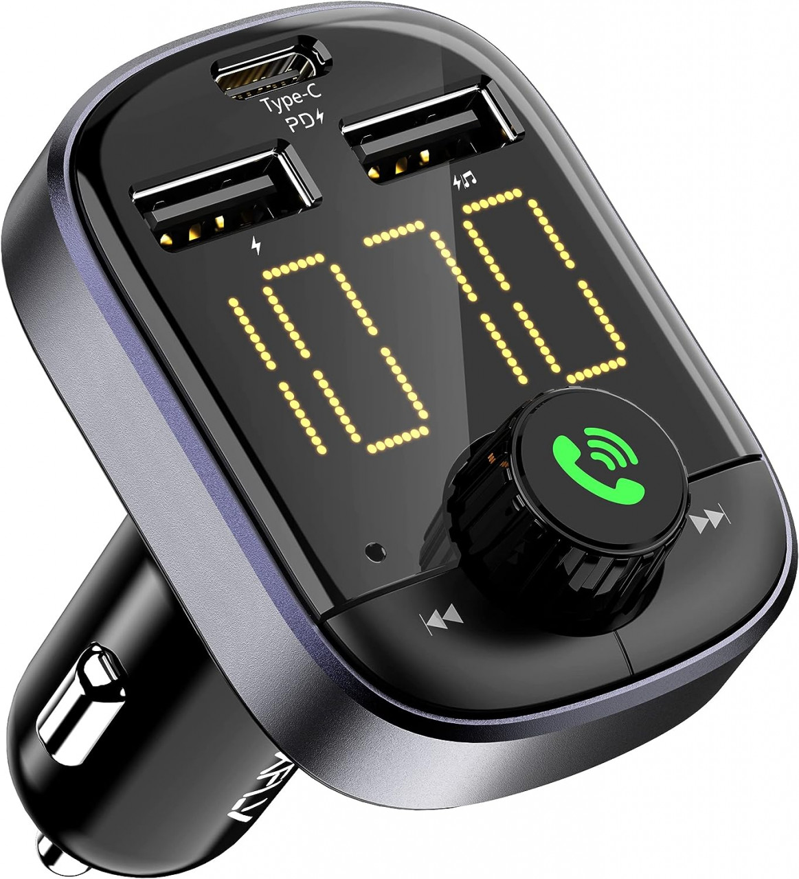 Poze Modulator FM RAXFLY, Bluetooth 5.0, 2 porturi USB si un port Tipe C, negru