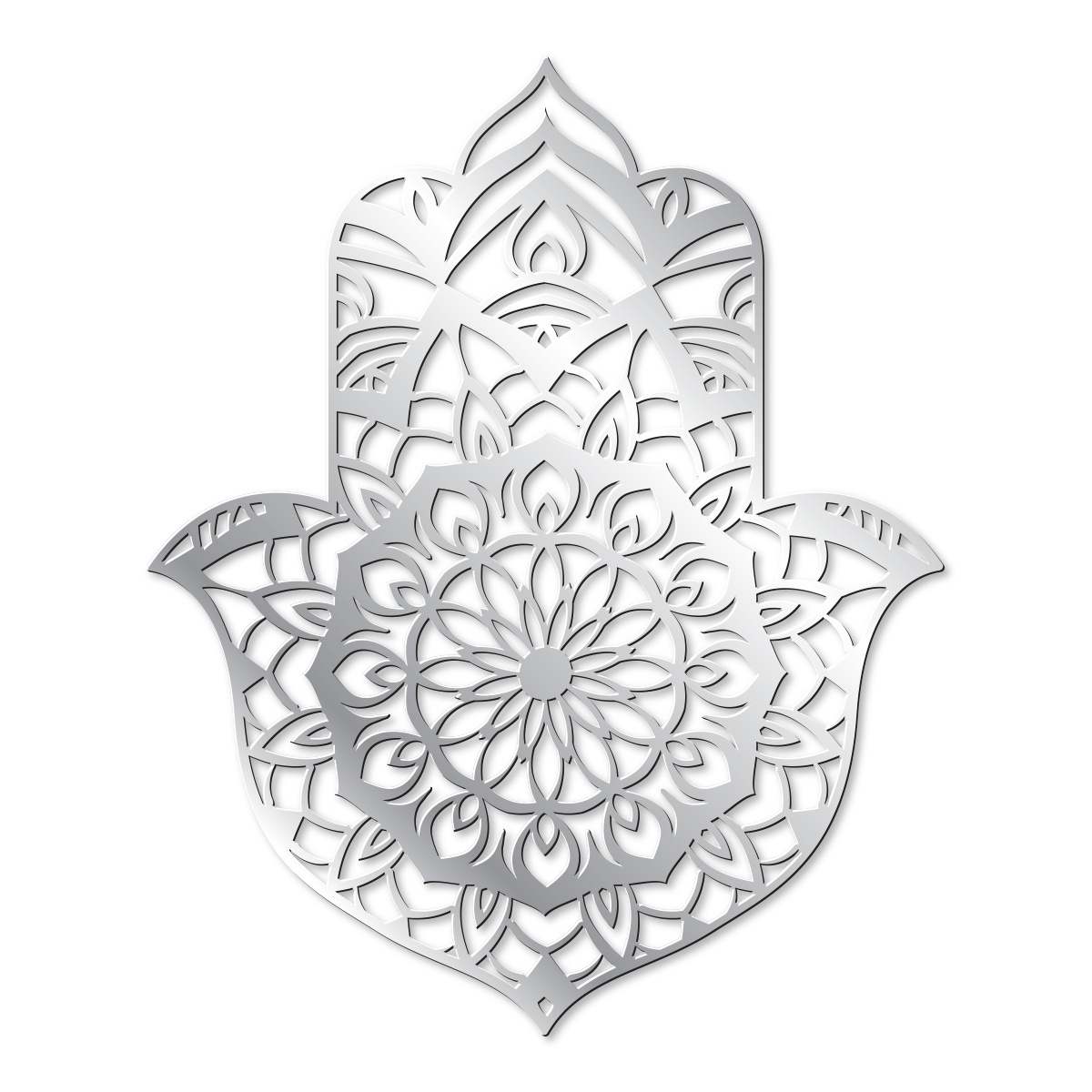 Oglinda Acrilică Decorativă Autoadezivă - HAMSA - MANA FATIMA MANDALA - 600 x 577 x 2 mm
