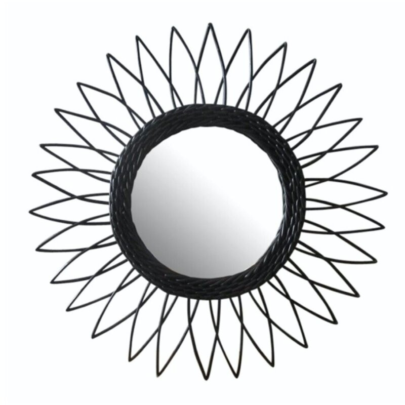 Oglinda de perete Engrid, ratan, negru, 52 x 52 x 2 cm chilipirul-zilei.ro/ imagine model 2022
