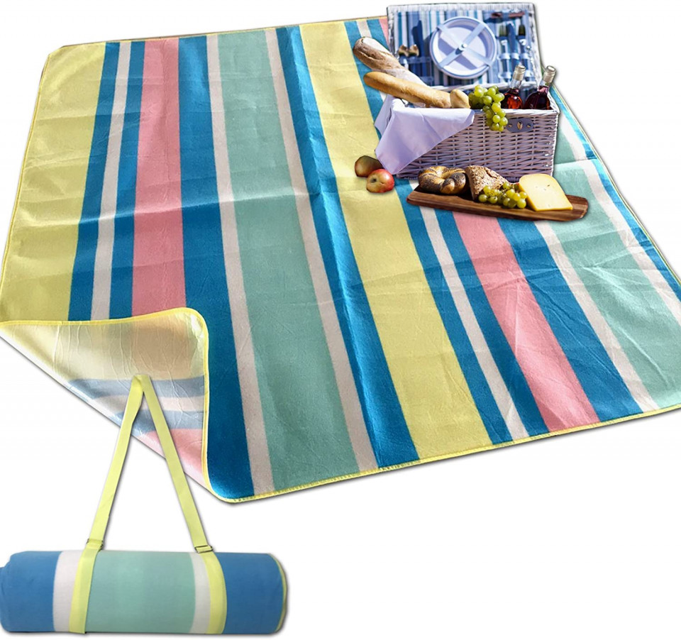 Patura de picnic JEMIDI, multicolor, poliester/polietilena, 180 x 180 cm