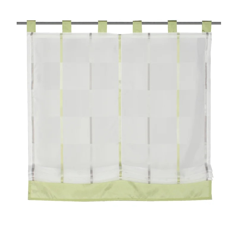 Perdea Brambly, poliester, transparent/verde, 120 x 140 cm