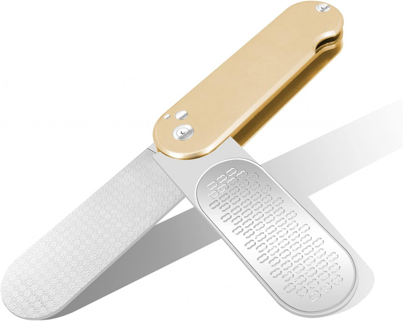 Pila multifunctionala 3 in 1 Wenxintek, otel inoxidabil/plastic, argintiu/auriu, 135 x 36 mm