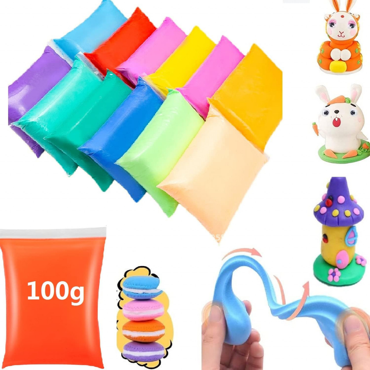 Plastilina cu uscare rapida KARLOR, portocaliu, 100 g, 14 x 11 x 2 cm