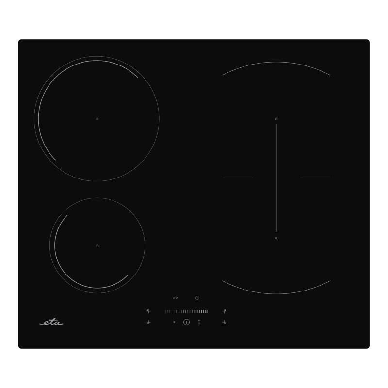 Plita cu inductie incorporabila ETA 579290000, 4 zone de gatit, 1 zona flexi, 7.4Kw, Touch control, 60cm, negru
