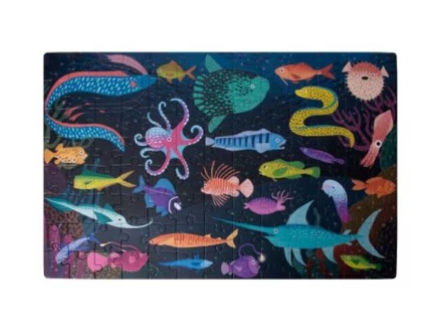 Puzzle care straluceste in intuneric Apli Kids - Ocean, 104 piese