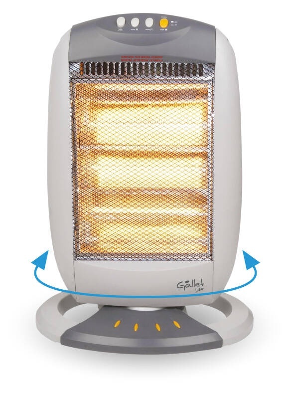 Radiator cu halogen Gallet HAL 200, 400/800/1200W, 3 zone, functie de rotatie, alb