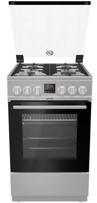 RESIGILAT – ARAGAZ GORENJE GI5321XF, Gaz, 4 ochiuri, Grill, Display, Latime 50cm, Inox