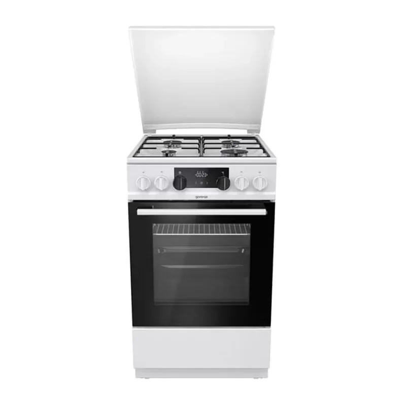 RESIGILAT – ARAGAZ MIXT GORENJE K5341WJ, 50x60cm, 4 arzatoare gaz, Cuptor electric, 9 functii, Clasa A, Grill, Alb
