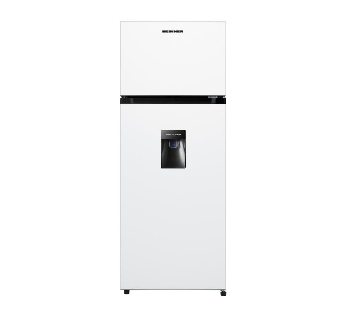 RESIGILAT – FRIGIDER CU DOUA USI HEINNER HF-205WDF+, Clasa F, 205L, Dozator de apa, H 143.4cm, Alb