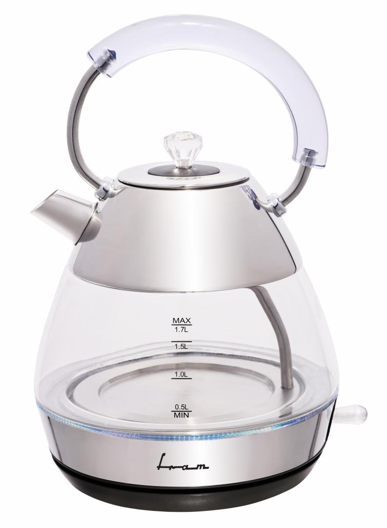 RESIGILAT - FIERBATOR ELECTRIC FRAM FEK-2200GX, 2200W, Capacitate 1.7L, Corp din sticla, Sticla/Inox