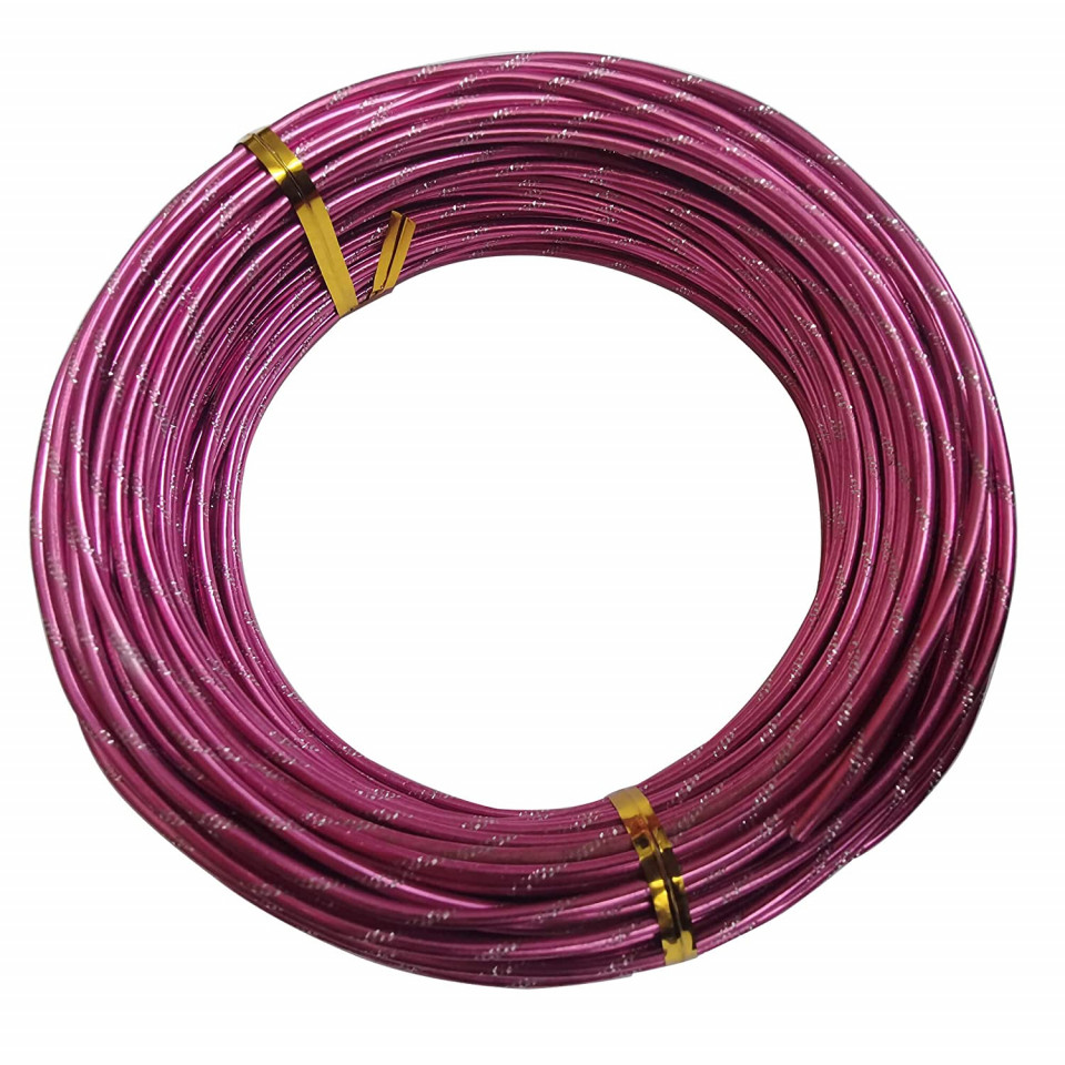 Rola de sarma pentru gradina/mestesuguri DZDSBB, aluminiu, violet, 20 m x 2 mm