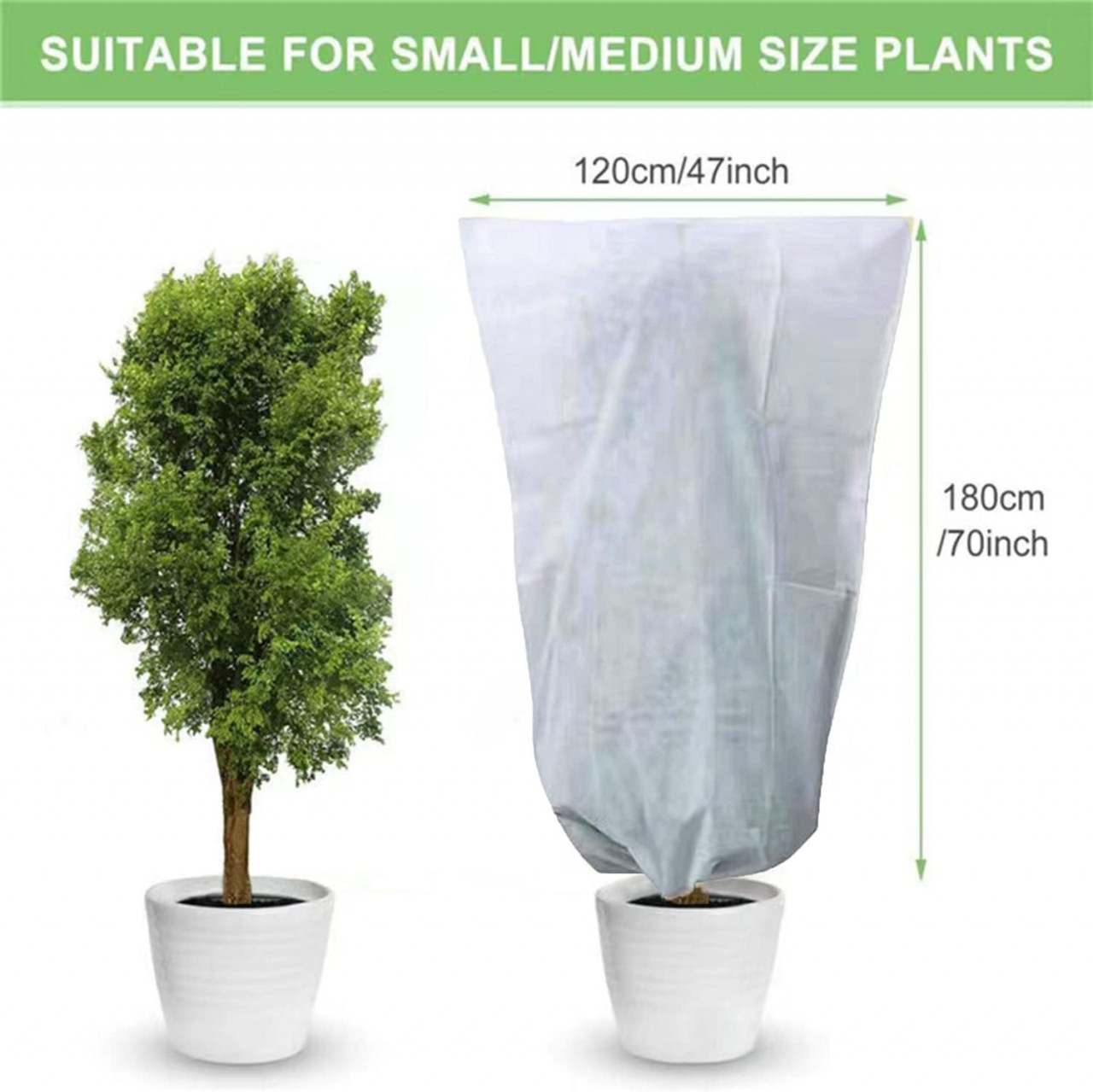 Poze Sac de protectie plante KEELYY, tifon, alb, 120 x 180 cm