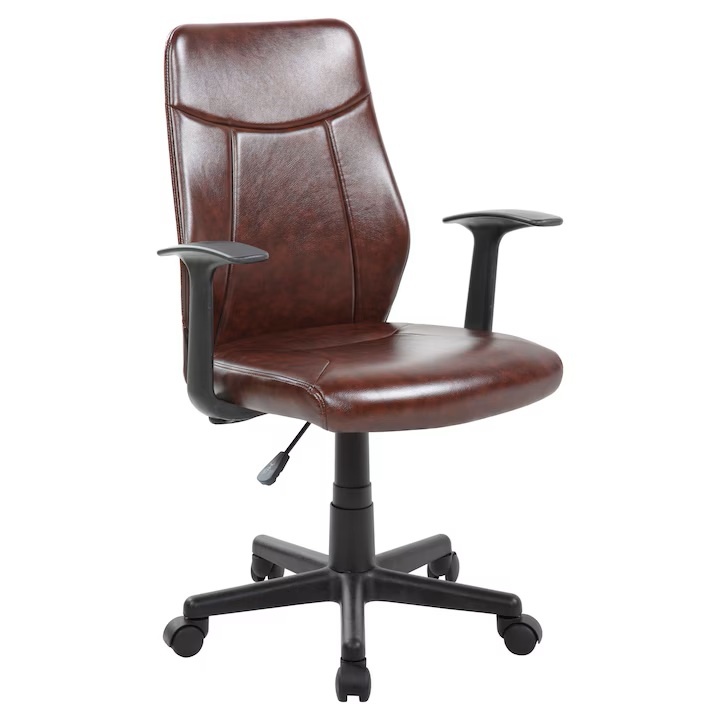Scaun birou Kiwari Maya, suprafata PU & PVC, brate PP, mecanism comun, lift negru, baza nylon, Maro