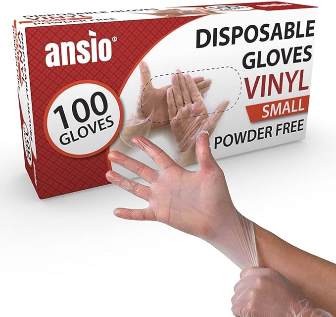 Set 100 manusi de unica folosinta Ansio, vinil, transparent, marimea S
